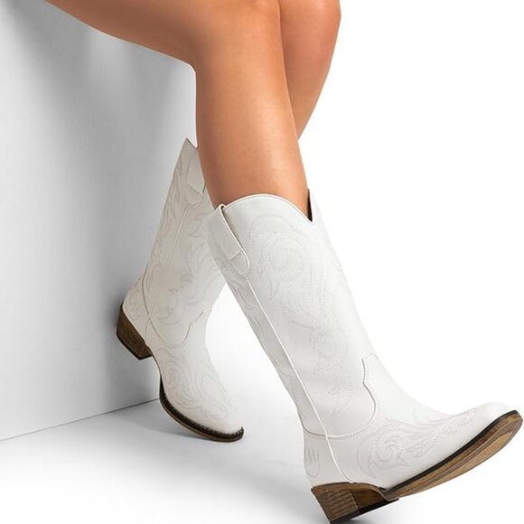 Mid calf cowgirl boots